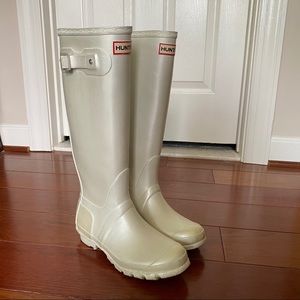 Hunter Original Rain Boots Pearlized White